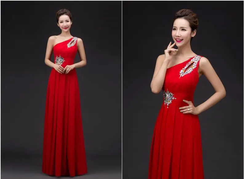 DongCMY 2017 new long design Evening dress party one shoulder vestido longo Lace-up plus size formal CG002 14