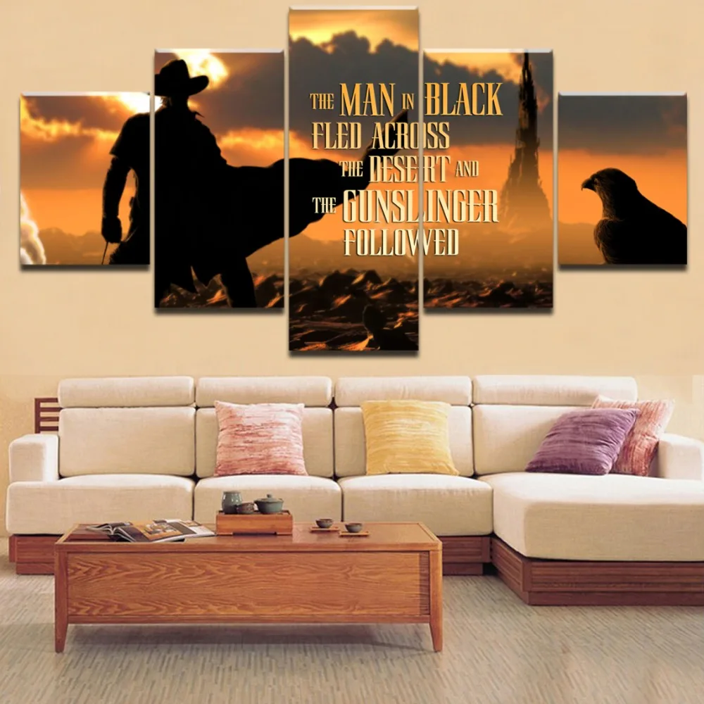 Home Decor 5 Pieces Frame Top-Rated Printing Painting Stephen king Black Escape In the Desert Type Poster For Modern Living Room
Home Decor 5 Pieces Frame Top-Rated Printing Painting Stephen king Black Escape In the Desert Type Poster For Modern Living Room