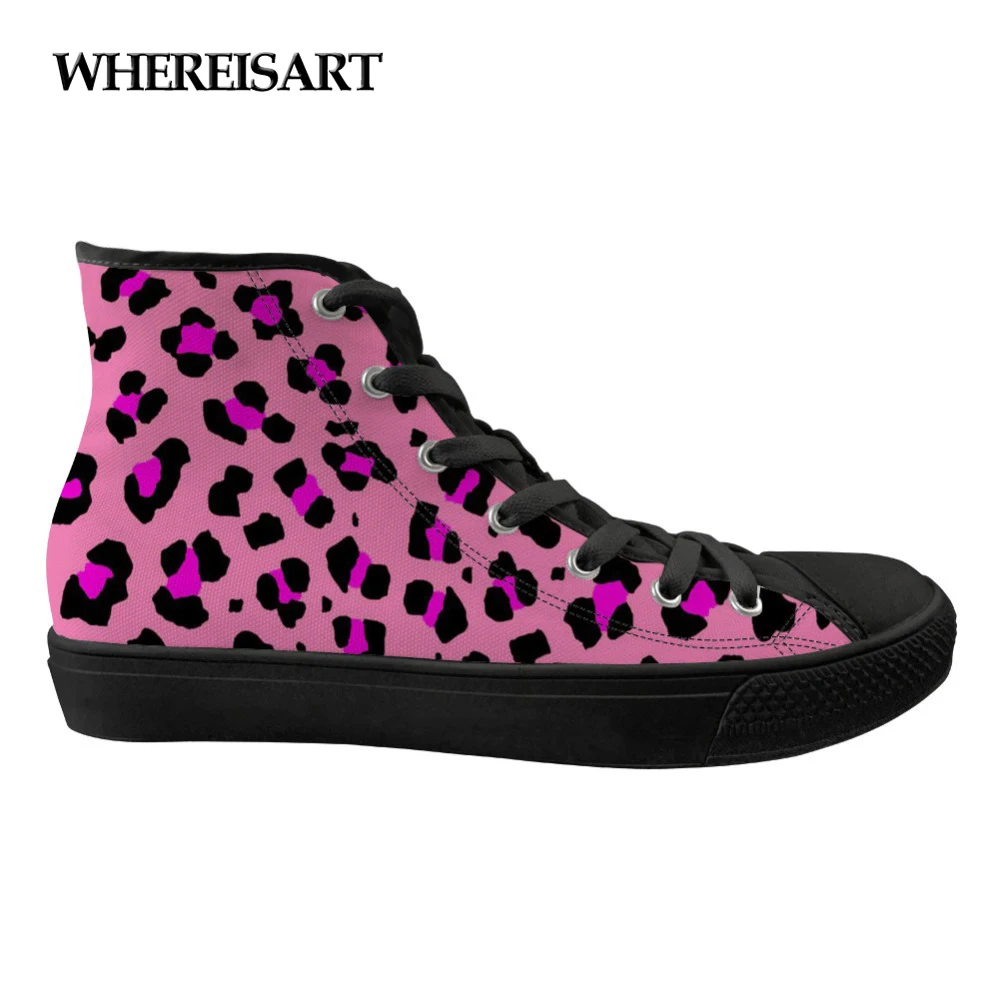 WHEREISART Fashion Leopard Design Women's Flats Shoes High Top Fashion Ladies Lace-up Canvas Shoes Woman Sneakers Casual 2019
WHEREISART Fashion Leopard Design Women's Flats Shoes High Top Fashion Ladies Lace-up Canvas Shoes Woman Sneakers Casual 2019