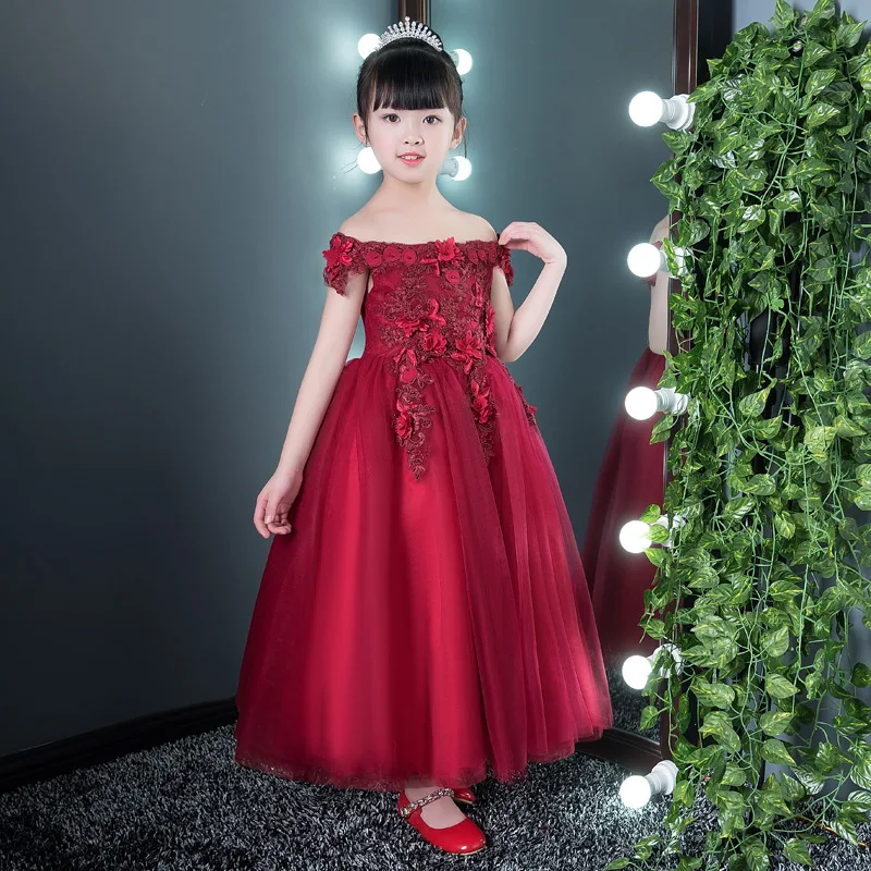 Burgundy Shoulderless Flower Girl Dresses for Wedding Appliques Long Holy Communion Dress Ball Gown Kids Birthday Princess Dress
Burgundy Shoulderless Flower Girl Dresses for Wedding Appliques Long Holy Communion Dress Ball Gown Kids Birthday Princess Dress