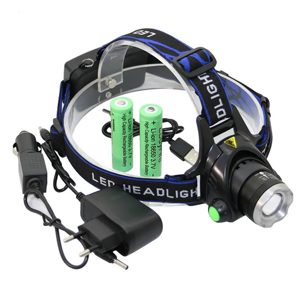 Headlamp T6 led HeadLight 3 mode 18650 lights Zoom Rechargeable Waterproof Lights for hunting with 2x 18650 Battery Charger
Headlamp T6 led HeadLight 3 mode 18650 lights Zoom Rechargeable Waterproof Lights for hunting with 2x 18650 Battery Charger
