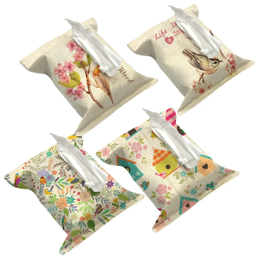 Love And Heart Decorate Tissue Boxes Fabric Linen Cover Car Home