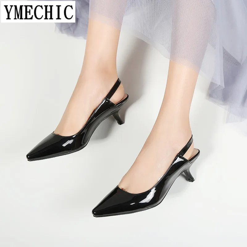 YMECHIC Fashion New Medium Heel Shoes Patent Leather Pointed Toe Summer Slingback Pumps Shoes Woman Ladies Heels Plus Size 34-44
YMECHIC Fashion New Medium Heel Shoes Patent Leather Pointed Toe Summer Slingback Pumps Shoes Woman Ladies Heels Plus Size 34-44