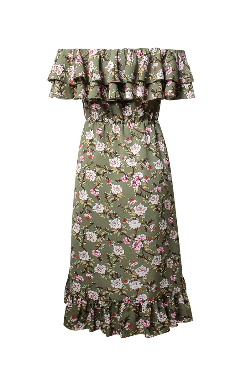 2019 Vintage Floral Print Boho Jumpsuit Romper Slash Neck Short Sleeve Casual Jumpsuit Long Sash Summer Jumpsuit Women Overalls (5)