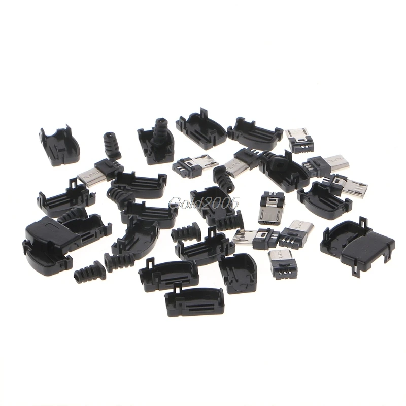 10 Sets 5 Pin Right Angle Micro USB Connector Male Plug Kit with Black Cover Solder Jack G07 Whosale&DropShip
10 Sets 5 Pin Right Angle Micro USB Connector Male Plug Kit with Black Cover Solder Jack G07 Whosale&DropShip