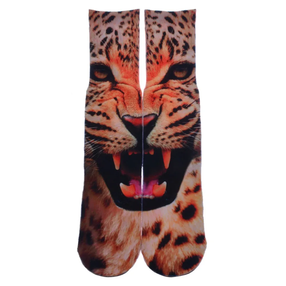 Image FREE Shipping 3D Printing Wild Leopard Rock Punk Style Knee High Best Socks Elite Socks