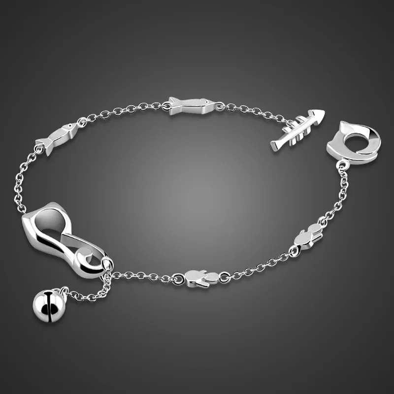 High quality solid sterling silver bracelet. Cute solid 925 silver cat pendant bracelet for girls. Woman silver jewelry gift
High quality solid sterling silver bracelet. Cute solid 925 silver cat pendant bracelet for girls. Woman silver jewelry gift