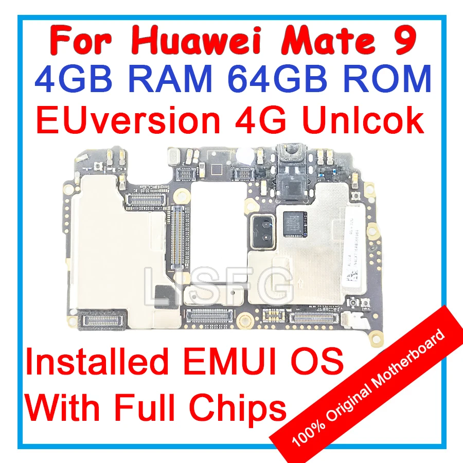 For HUAWEI Ascend MATE 9 4GB RAM 64GB ROM Motherboard 100% Unlocked Original Mainboard EMUI Logic Board With Full Chips
For HUAWEI Ascend MATE 9 4GB RAM 64GB ROM Motherboard 100% Unlocked Original Mainboard EMUI Logic Board With Full Chips