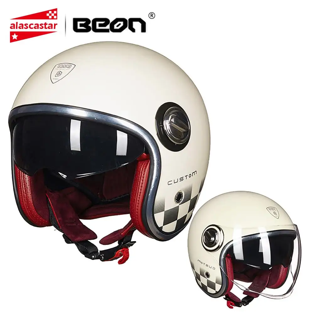 BEON Retro Motorcycle Helmet Men Motorbike Casco Moto Helmet 3/4 Open Face Capacete Scooter Helmet Motocross Double Visor
BEON Retro Motorcycle Helmet Men Motorbike Casco Moto Helmet 3/4 Open Face Capacete Scooter Helmet Motocross Double Visor