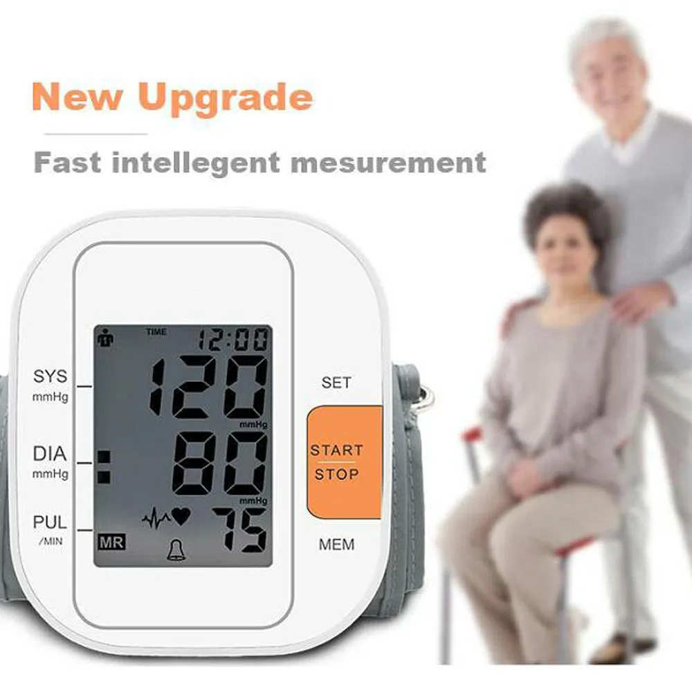 

Home Health Care Digital Lcd Upper Arm Blood Pressure Monitor Heart Beat Meter Machine Tonometer for Measuring Automatic