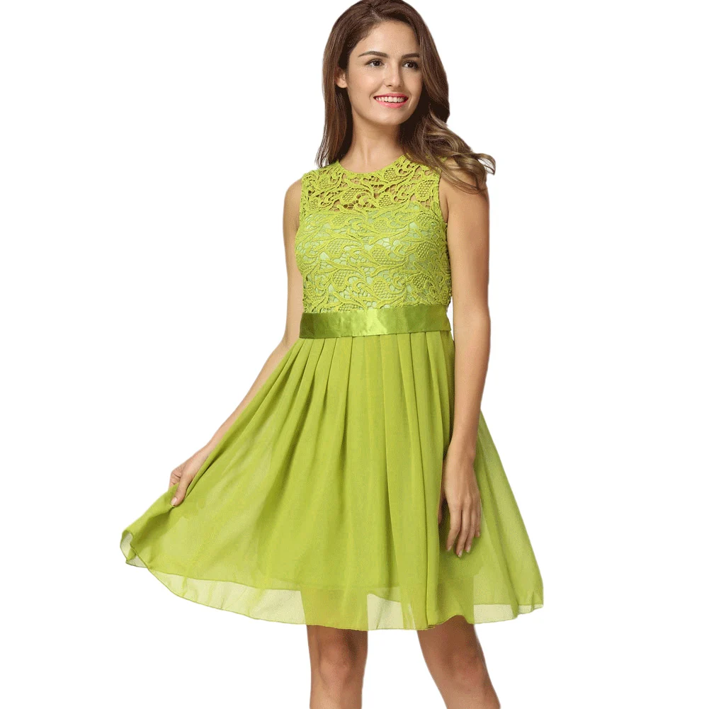 Women Chiffon Dress Hollow Out Sleeveless A Line Dress Elegant Floral Pattern Christmas Lace Dresses Vestidos Summer Dress 2019
Women Chiffon Dress Hollow Out Sleeveless A Line Dress Elegant Floral Pattern Christmas Lace Dresses Vestidos Summer Dress 2019