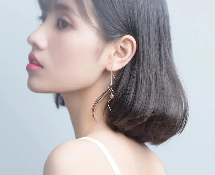 Authentic Real 100% 925 Sterling Silver fine Jewelry Strawberry Quartz wave Twisted dangle Tassel Earrings Threader GTLE2325
Authentic Real 100% 925 Sterling Silver fine Jewelry Strawberry Quartz wave Twisted dangle Tassel Earrings Threader GTLE2325