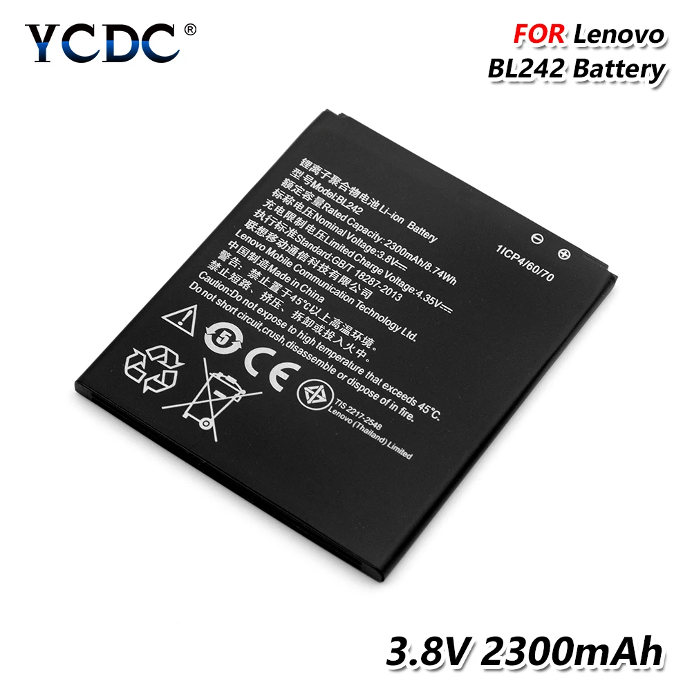BL242 Battery 3.8V 2300mAh For Lenovo A3690 A3900 A6010 Plus K30-W K30-T K30-E Rechargeable Battery Mobile Phone
BL242 Battery 3.8V 2300mAh For Lenovo A3690 A3900 A6010 Plus K30-W K30-T K30-E Rechargeable Battery Mobile Phone