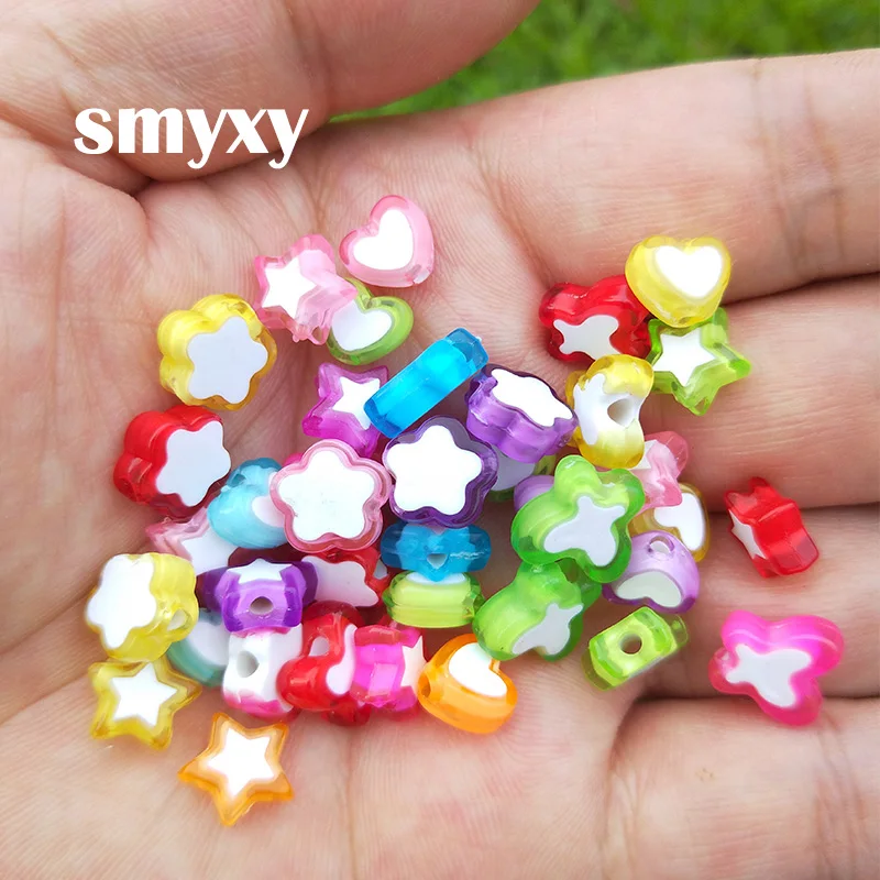 50Pcs Double-color Beads Heart / star / butterfly Beads Kids Decorative Beads DIY Jewelry makings & Craft Making Accessories
50Pcs Double-color Beads Heart / star / butterfly Beads Kids Decorative Beads DIY Jewelry makings & Craft Making Accessories