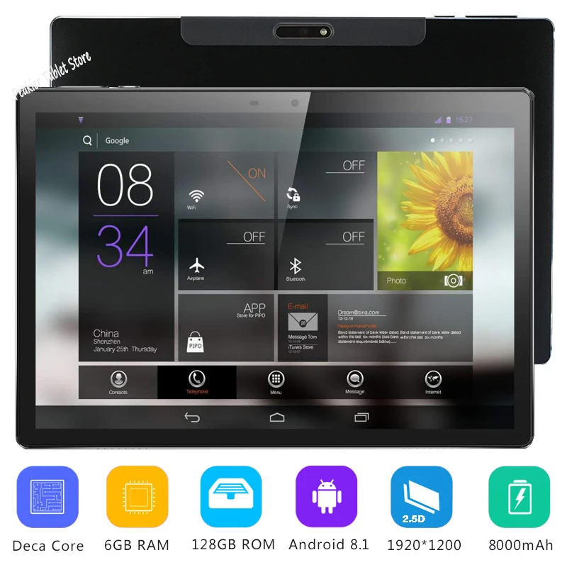 New Google Play DHL Free 2.5D Tempered Glass 10 inch 4G-LTE WiFi Android 8.1 Tablet PC Deca Core 6GB RAM 128GB ROM 13MP IPS Wifi
New Google Play DHL Free 2.5D Tempered Glass 10 inch 4G-LTE WiFi Android 8.1 Tablet PC Deca Core 6GB RAM 128GB ROM 13MP IPS Wifi