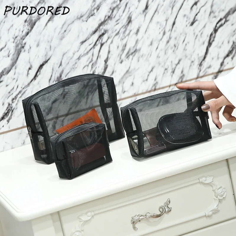 PURDORED 1 pc Black Mesh Cosmetic Bag Zipper Makeup Bag For Women Wash Toiletry Bag neceser maquillaje Dropshipping
PURDORED 1 pc Black Mesh Cosmetic Bag Zipper Makeup Bag For Women Wash Toiletry Bag neceser maquillaje Dropshipping
