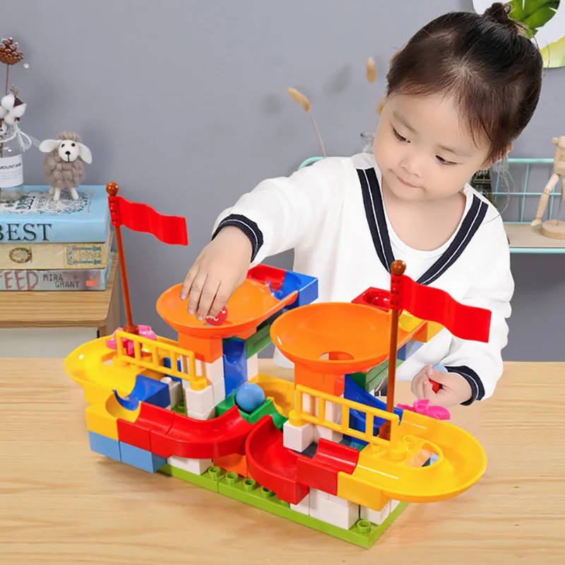42pcs Construction Marble Race Run Maze Balls Track Building Blocks Big Size Educational Bricks Compatible with Duploe
42pcs Construction Marble Race Run Maze Balls Track Building Blocks Big Size Educational Bricks Compatible with Duploe