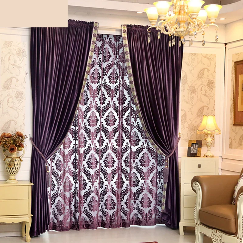 Custom curtain Luxury European style thick Italy velvet fabric solid purple cloth blackout curtain sheer tulle E909
Custom curtain Luxury European style thick Italy velvet fabric solid purple cloth blackout curtain sheer tulle E909