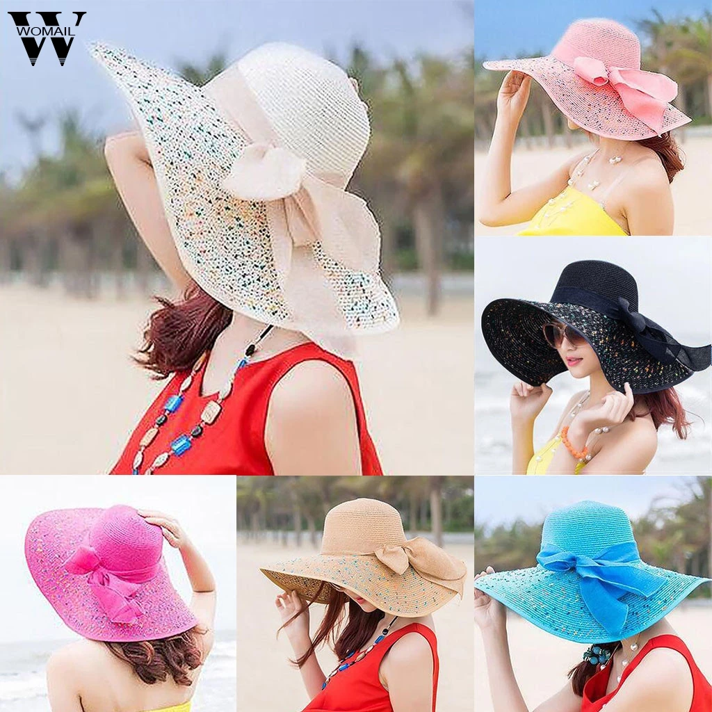 Womail Women hat summer Colorful Big Brim Straw Bow Hat Sun Floppy Wide Brim Hats Beach Cap Beach Cap sun hat 2019 f25
Womail Women hat summer Colorful Big Brim Straw Bow Hat Sun Floppy Wide Brim Hats Beach Cap Beach Cap sun hat 2019 f25