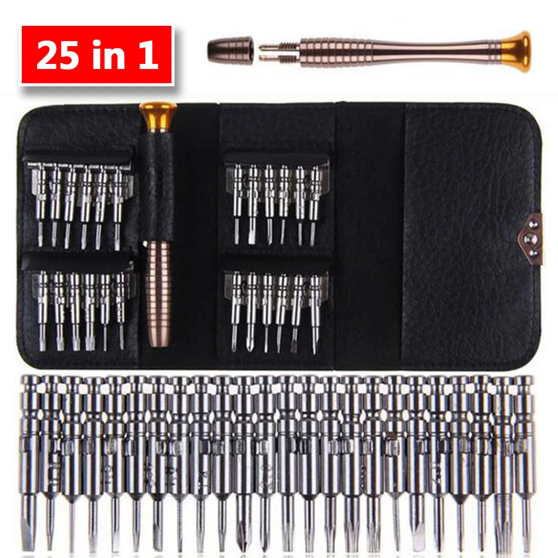 25 in 1 Precision Torx Screwdriver Wallet Repair Tool Set Multi Tool Herramientas For iPhone Laptop Cellphone Electronics PC
25 in 1 Precision Torx Screwdriver Wallet Repair Tool Set Multi Tool Herramientas For iPhone Laptop Cellphone Electronics PC