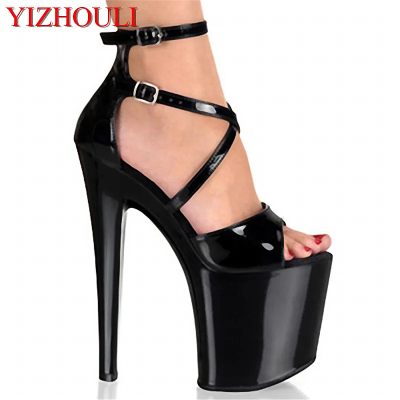 

Classic 20CM Sexy Gladiator Super High Heel shoes 8 inch Platforms sandals ankle strappy cone heels party shoes