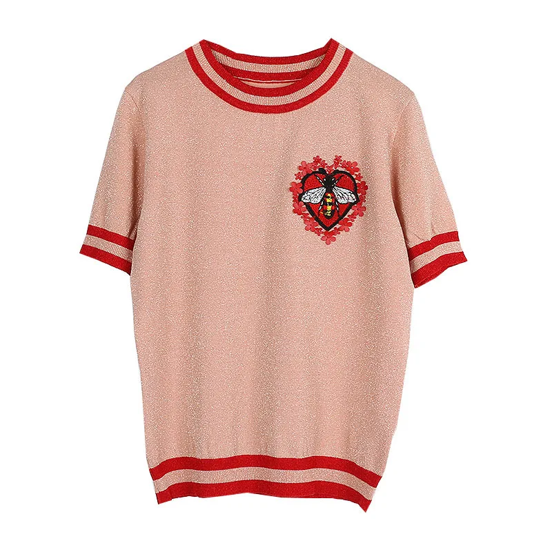 2019 New Novelty knitting Embroidered Bees Striped women T-shirt T-Shirts Cotton Hip Hop Skateboard Street Tee Shirts Top #L9
2019 New Novelty knitting Embroidered Bees Striped women T-shirt T-Shirts Cotton Hip Hop Skateboard Street Tee Shirts Top #L9