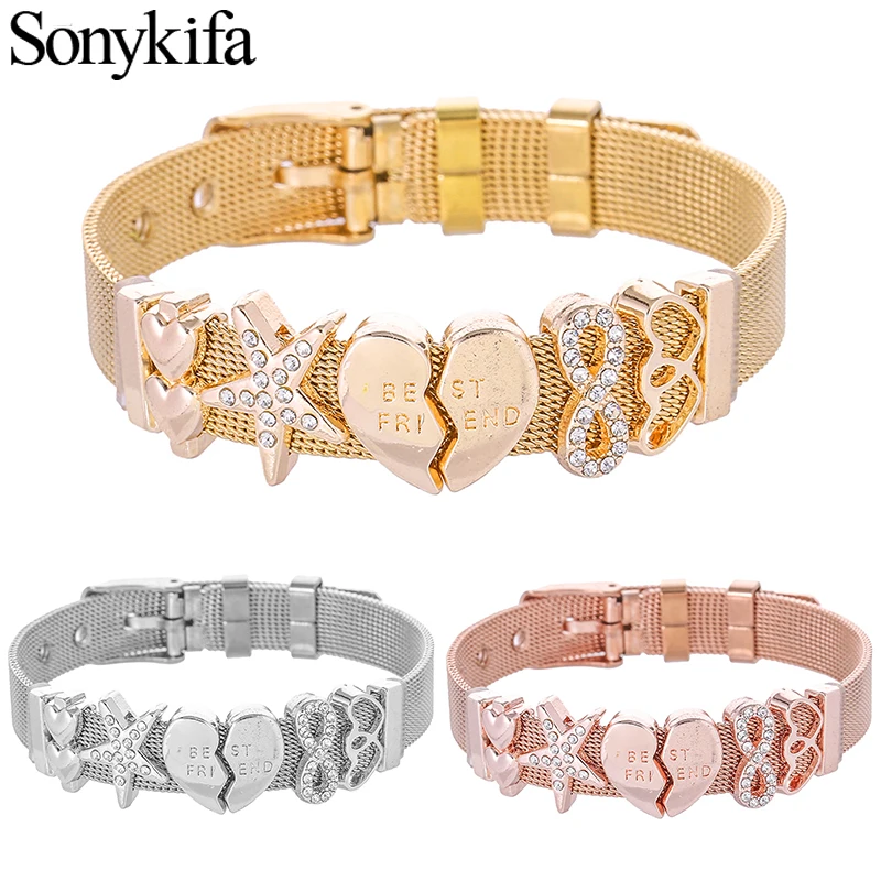 Sonykifa Hot Sale Stylish Mesh Pandoro Bracelet Rhinestone Five Star Adjusted Stainless Steel Keeper Charm Bracelets Woman Gift
Sonykifa Hot Sale Stylish Mesh Pandoro Bracelet Rhinestone Five Star Adjusted Stainless Steel Keeper Charm Bracelets Woman Gift