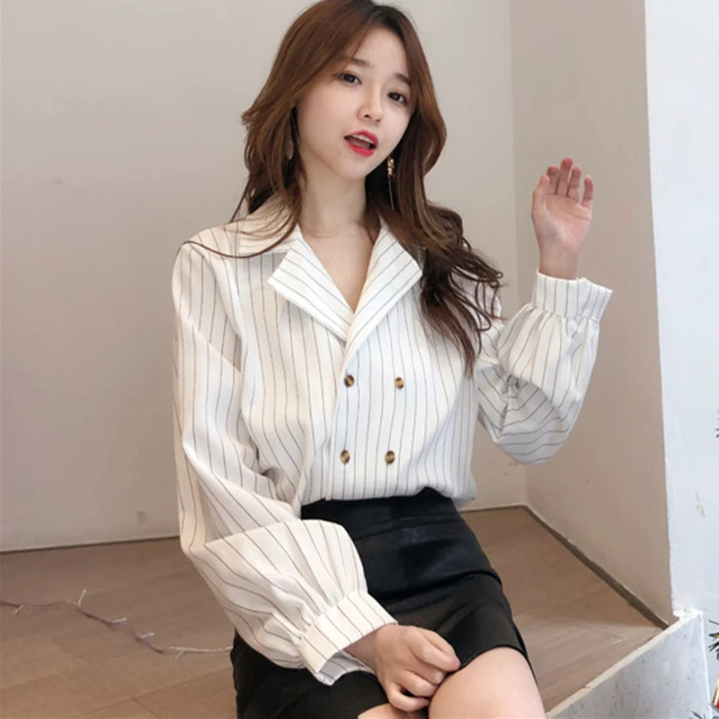 2019 New Spring Autumn Women Blouse Flower V-Neck Long Sleeve Work Shirts Women office Tops Striped blouse for business
2019 New Spring Autumn Women Blouse Flower V-Neck Long Sleeve Work Shirts Women office Tops Striped blouse for business