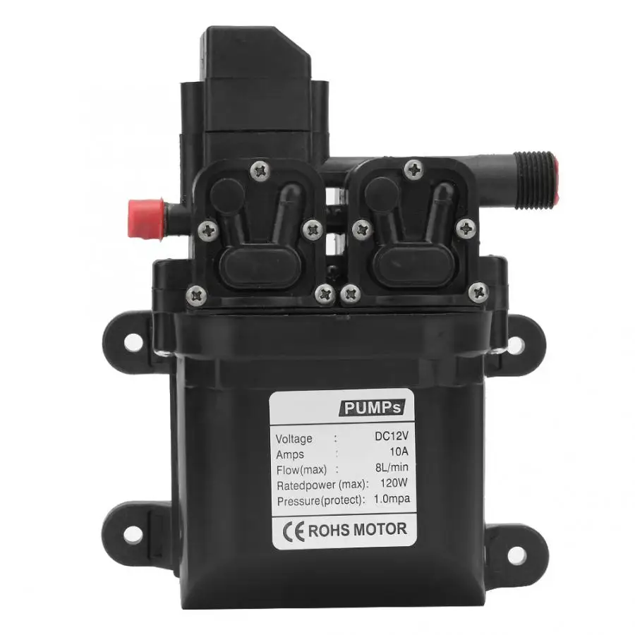 DC 12V 120W High Pressure Self Priming Diaphragm Water Pump with Automatic Pressure Switch
DC 12V 120W High Pressure Self Priming Diaphragm Water Pump with Automatic Pressure Switch
