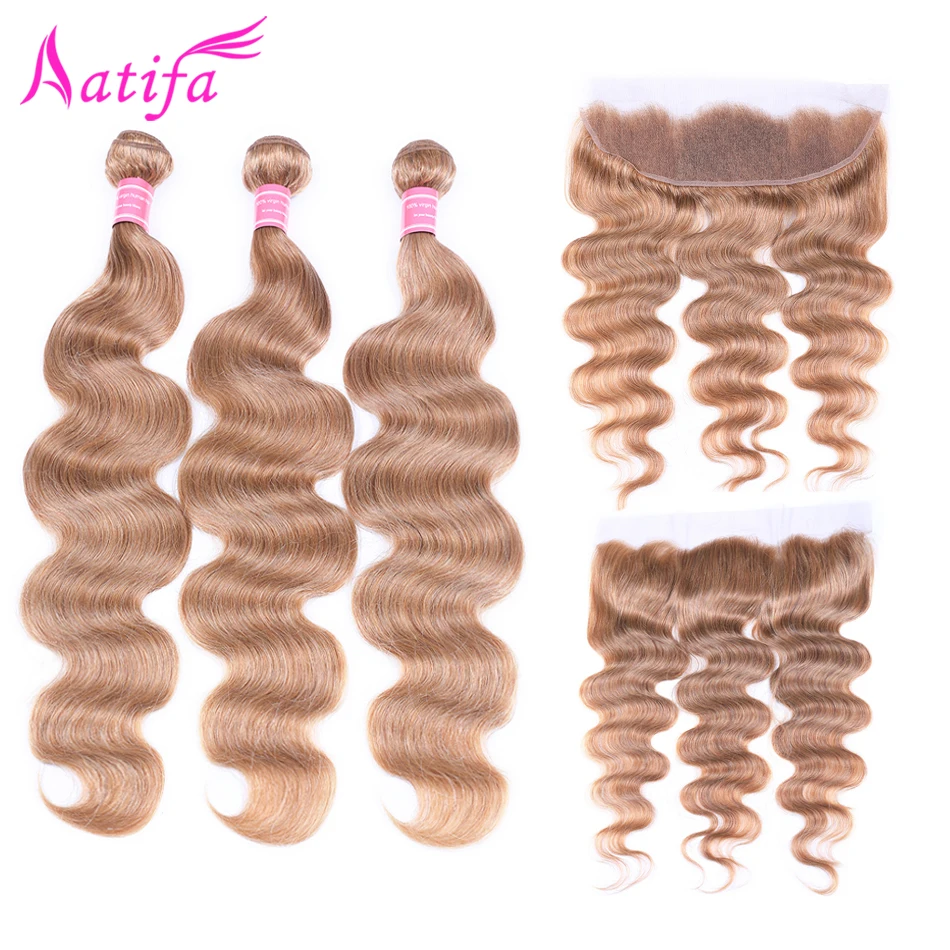 Brazilian Body Wave Hair Bundles With Frontal Aatifa Pre-colored Remy Human Hair 3 Bundles With Closure 13*4 color #27/#30#33
Brazilian Body Wave Hair Bundles With Frontal Aatifa Pre-colored Remy Human Hair 3 Bundles With Closure 13*4 color #27/#30#33
