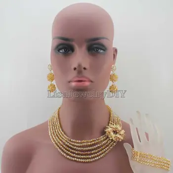 Fashion Nigerian Wedding African Custume Bridal Necklace Jewelry Sets African Crystal Beads Jewelry Sets Free ShppingHD7802
Fashion Nigerian Wedding African Custume Bridal Necklace Jewelry Sets African Crystal Beads Jewelry Sets Free ShppingHD7802