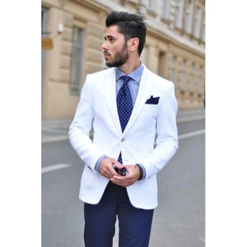 New Custom White Wedding Suits For Men Notched Lapel Grooms Mens Suits Tuxedos ternos masculino Two Piece Groomsmen Suit
New Custom White Wedding Suits For Men Notched Lapel Grooms Mens Suits Tuxedos ternos masculino Two Piece Groomsmen Suit