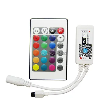 DC9-12V 16million colors Wifi LED RGB / RGBW Controler smartphone using + IR 24 Key Remote Controller for RGB / RGBW LED Strip
DC9-12V 16million colors Wifi LED RGB / RGBW Controler smartphone using + IR 24 Key Remote Controller for RGB / RGBW LED Strip