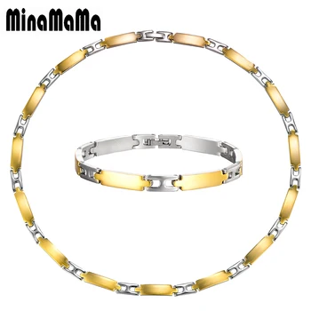 New Stainless Steel Jewelry Sets For Women Luxury Gold Color Geometry Chains Necklaces Bracelets Sets New Year Gifts
New Stainless Steel Jewelry Sets For Women Luxury Gold Color Geometry Chains Necklaces Bracelets Sets New Year Gifts