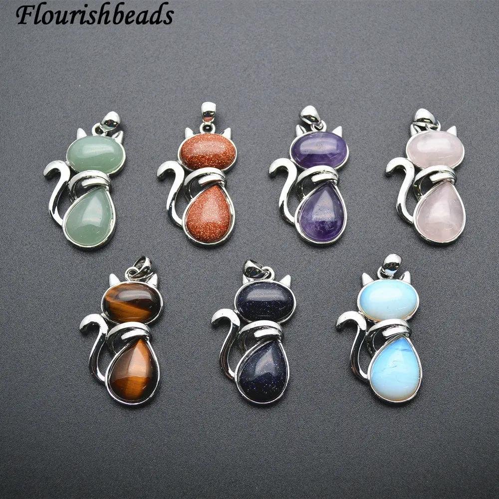 New Design Natural Stone Cabochons Cute Cat Shape Pendants (Green Aventurine / Amethyst / Tiger Eye / Opalite / Sandstone)
New Design Natural Stone Cabochons Cute Cat Shape Pendants (Green Aventurine / Amethyst / Tiger Eye / Opalite / Sandstone)
