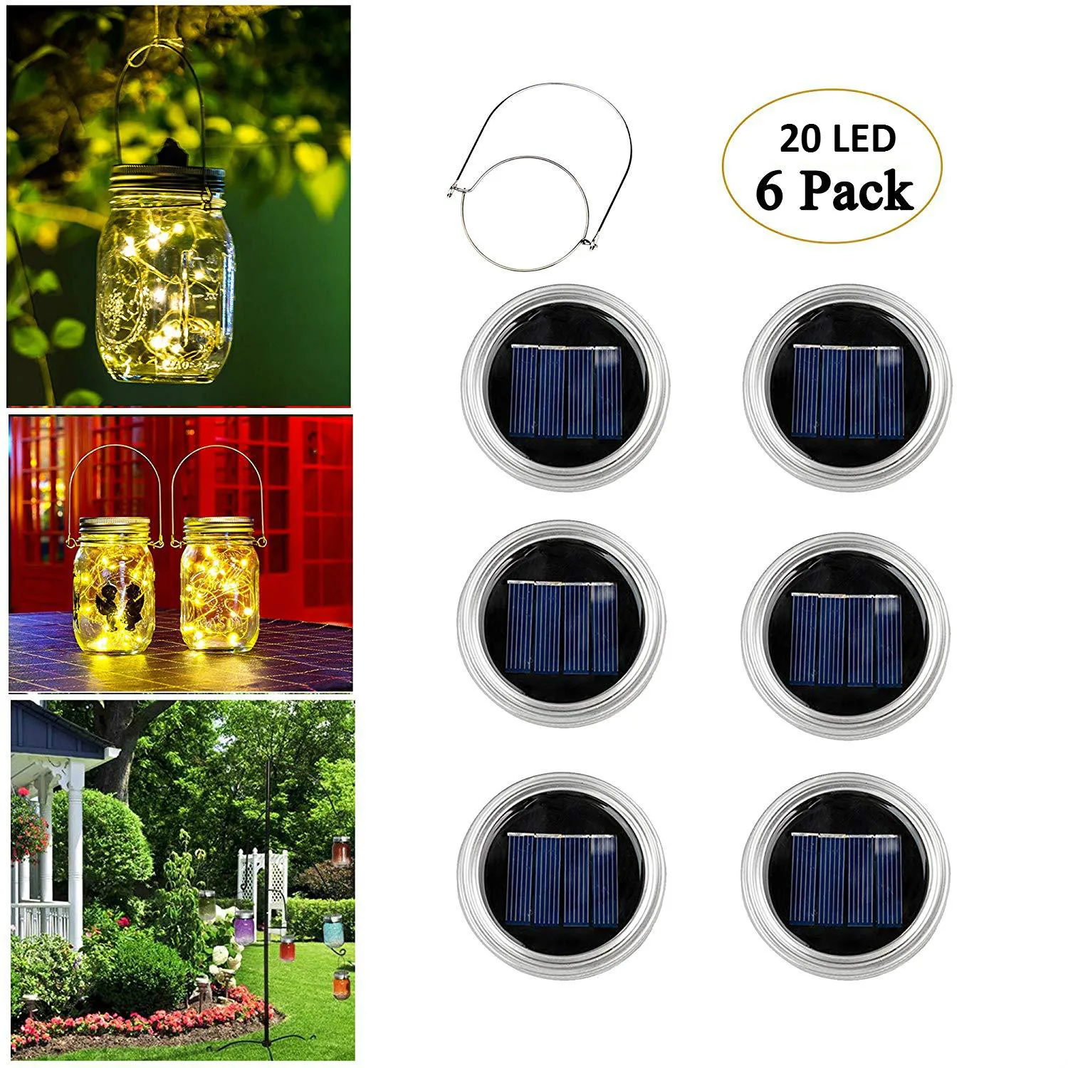 3/6/12 Packs of Solar Mason Jar Lights 20 Led Solar Garden Light String Wire Chain Fairy Regular Mouth Mugs Garden Decoration
3/6/12 Packs of Solar Mason Jar Lights 20 Led Solar Garden Light String Wire Chain Fairy Regular Mouth Mugs Garden Decoration