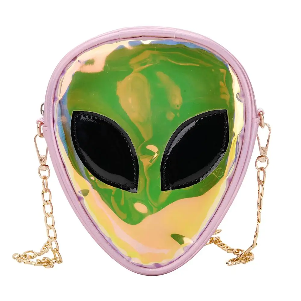 Laser Clear Shoulder Bag 3D Alien Face Messenger Rucksack Women Back Bags Girls Kawaii Daypack Sac A Dos Mochila Feminina Mujer
Laser Clear Shoulder Bag 3D Alien Face Messenger Rucksack Women Back Bags Girls Kawaii Daypack Sac A Dos Mochila Feminina Mujer
