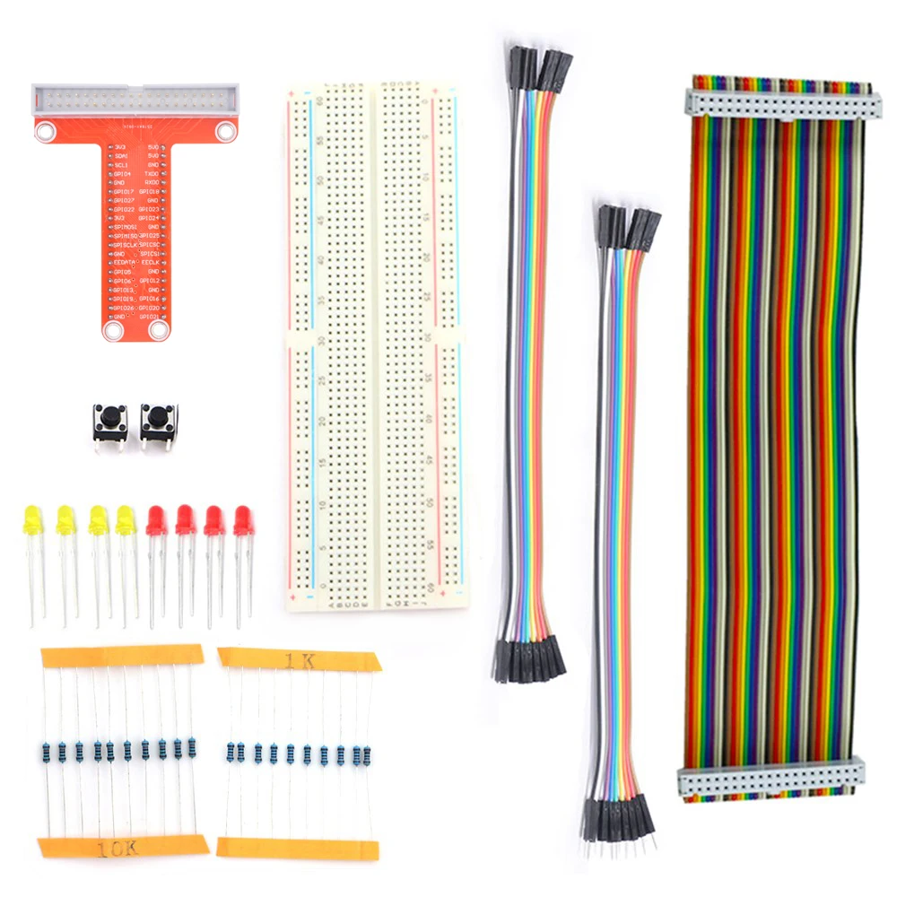 Rasberry Pi 2 Kit 40pin GPIO Cable / 40pin GPIO Extension Board / 830 Points Breadboard for Raspberry Learning Suit
Rasberry Pi 2 Kit 40pin GPIO Cable / 40pin GPIO Extension Board / 830 Points Breadboard for Raspberry Learning Suit