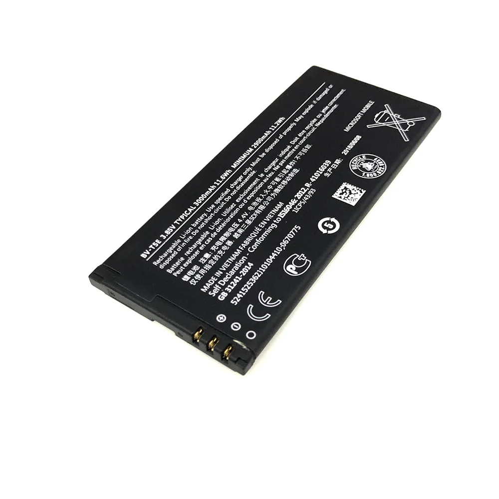 For Microsoft Lumia 950 BV T5E Battery BV-T5E BVT5E RM-1106 RM-1104 RM-110 3000mAh Full Capacity Batteries
For Microsoft Lumia 950 BV T5E Battery BV-T5E BVT5E RM-1106 RM-1104 RM-110 3000mAh Full Capacity Batteries