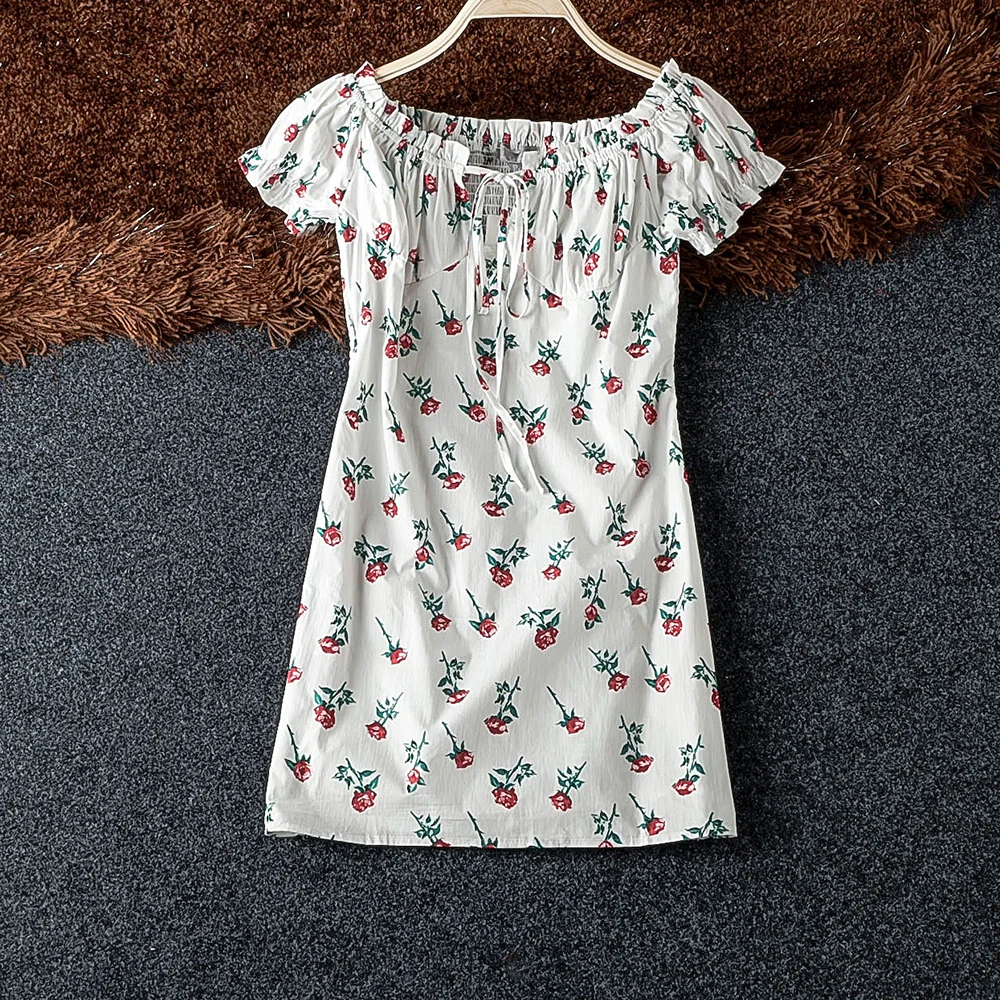 Rose Floral Mini Summer Dress Short Lantern Sleeve Back Pleated Bodycon Slim Vestidos Fashion Stretch Sexy White Women Dress
Rose Floral Mini Summer Dress Short Lantern Sleeve Back Pleated Bodycon Slim Vestidos Fashion Stretch Sexy White Women Dress