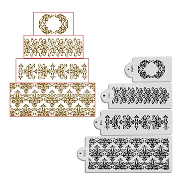 4pcs/set Big Sizle cake Stencils PET laser cutting stencil Fondant lcae Template baking Cake decoration tool
4pcs/set Big Sizle cake Stencils PET laser cutting stencil Fondant lcae Template baking Cake decoration tool