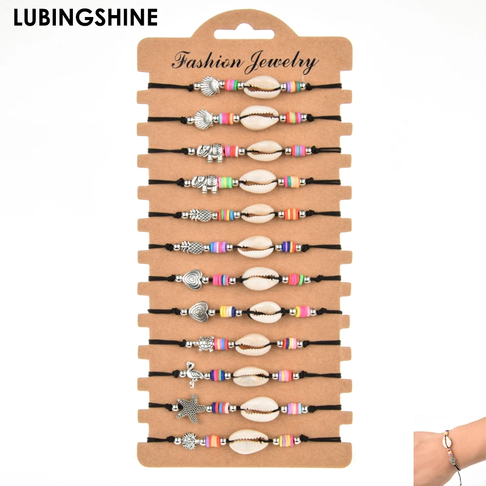12pcs/Set Handmade Braid Rope Chain Bracelet Set Shell Alloy Heart Animal Charms Bracelets for Women Adjustable Jewelry
12pcs/Set Handmade Braid Rope Chain Bracelet Set Shell Alloy Heart Animal Charms Bracelets for Women Adjustable Jewelry
