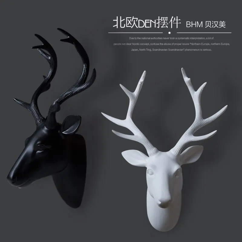Nordic black white resin deer head figurines vintage statue home decor crafts wall decoration objects resin animal head figurine
Nordic black white resin deer head figurines vintage statue home decor crafts wall decoration objects resin animal head figurine