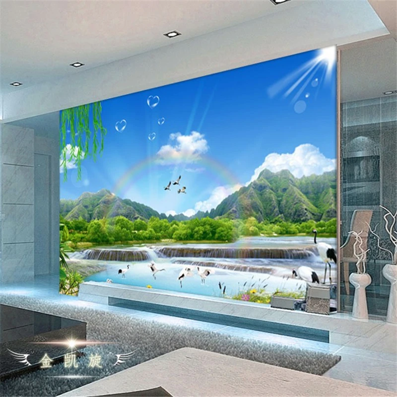 Blue sky scenery rainbow waterfall video wall mural wallpaper roll sofa TV background wall paper Custom size papel de parede 3d
Blue sky scenery rainbow waterfall video wall mural wallpaper roll sofa TV background wall paper Custom size papel de parede 3d