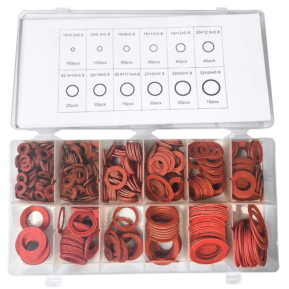 600pcs/set 10x5 10x6 10x7 12x8 Steel Flat Pad Insulation Washers Red Paper Meson Gasket Spacer Insulating Spacers Kit 150pcs/set
600pcs/set 10x5 10x6 10x7 12x8 Steel Flat Pad Insulation Washers Red Paper Meson Gasket Spacer Insulating Spacers Kit 150pcs/set