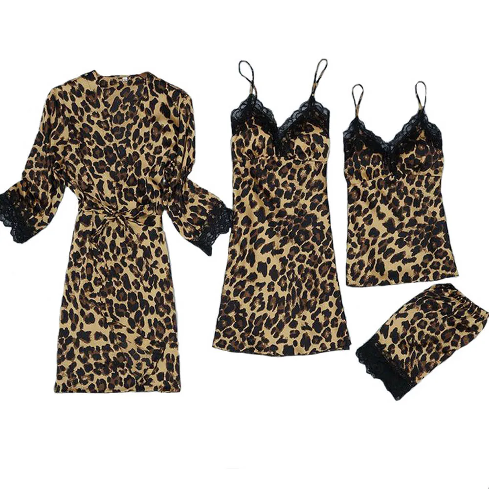 2019 Women Leopard Kimono Bathrobe Satin Silk Nightdress Lounge Set Sexy Lingerie Babydoll Pijamas Nightwear Nightgown Sleepwear
2019 Women Leopard Kimono Bathrobe Satin Silk Nightdress Lounge Set Sexy Lingerie Babydoll Pijamas Nightwear Nightgown Sleepwear