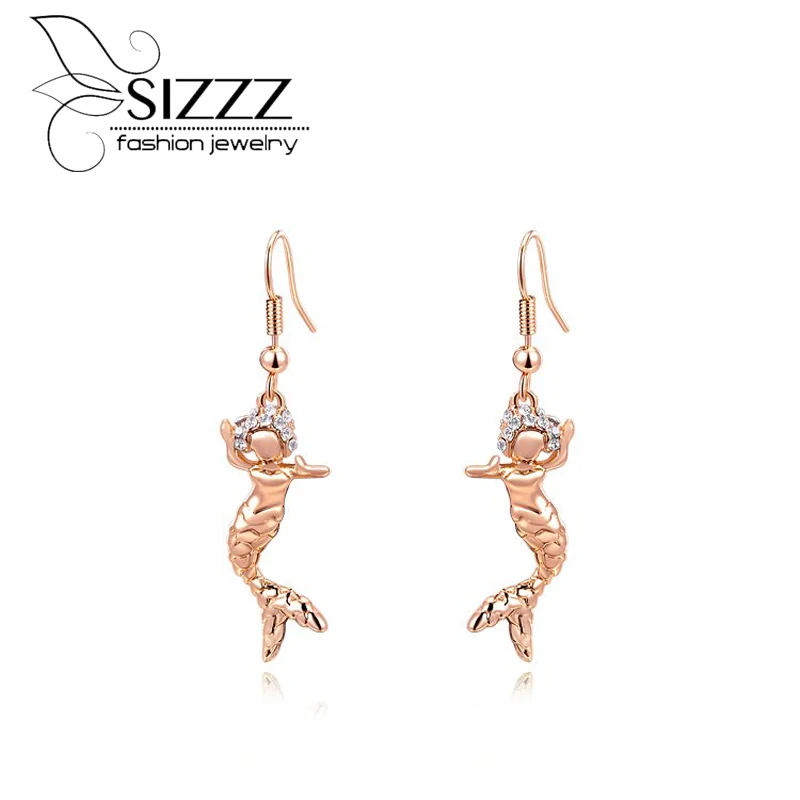 SIZZZ Rose gold color Stainless Steel Mermaid drop earrings European and American popular for women
SIZZZ Rose gold color Stainless Steel Mermaid drop earrings European and American popular for women
