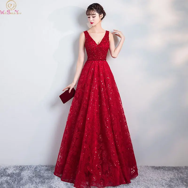 vestidos elegantes Deep V Neck Evening Dresses Long A Line Satin Sequined Women Party Formal Plus Size Sleeveless Red Lace Gowns
vestidos elegantes Deep V Neck Evening Dresses Long A Line Satin Sequined Women Party Formal Plus Size Sleeveless Red Lace Gowns