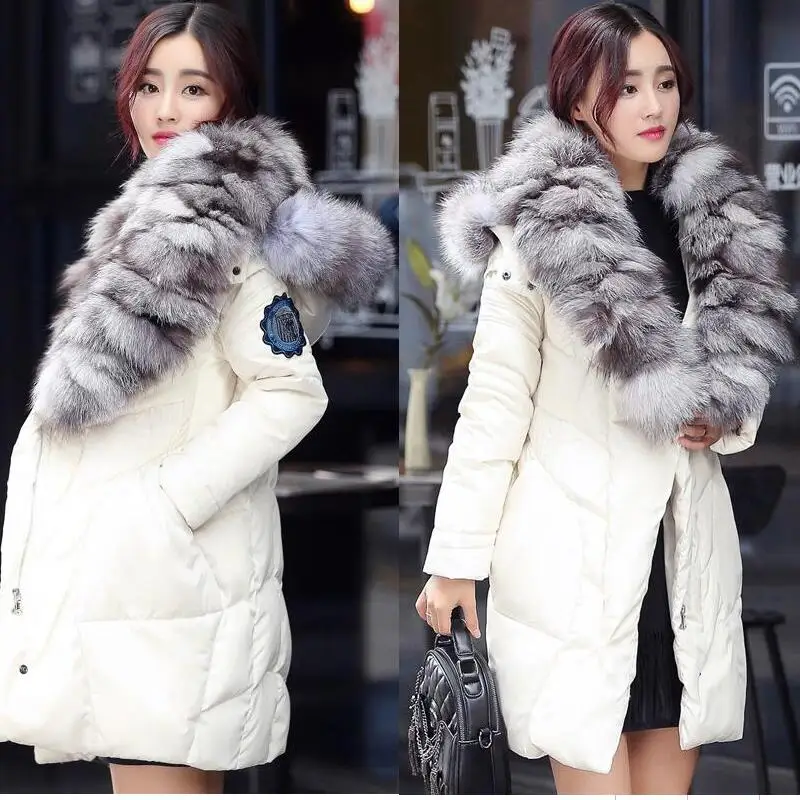 New 2019 Winter Jacket Female Parka Real fox fur collar Winter Coat Long Down Coat Hooded White duck down Women outerwear
New 2019 Winter Jacket Female Parka Real fox fur collar Winter Coat Long Down Coat Hooded White duck down Women outerwear