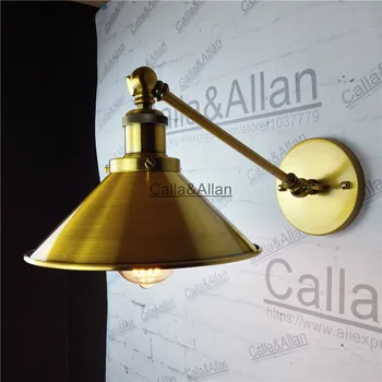 Loft Industrial Wall Lamps Vintage Bedside brass Wall Light brass Lampshade E27 Edison Bulbs 110V/220V long adjustable arm
Loft Industrial Wall Lamps Vintage Bedside brass Wall Light brass Lampshade E27 Edison Bulbs 110V/220V long adjustable arm